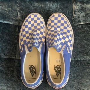 LIGHT BLUE CHECKERED VANS